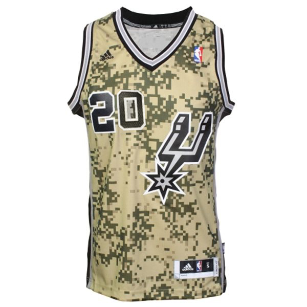 Men's  San Antonio Spurs #20 Manu Ginobili Camouflage Jersey